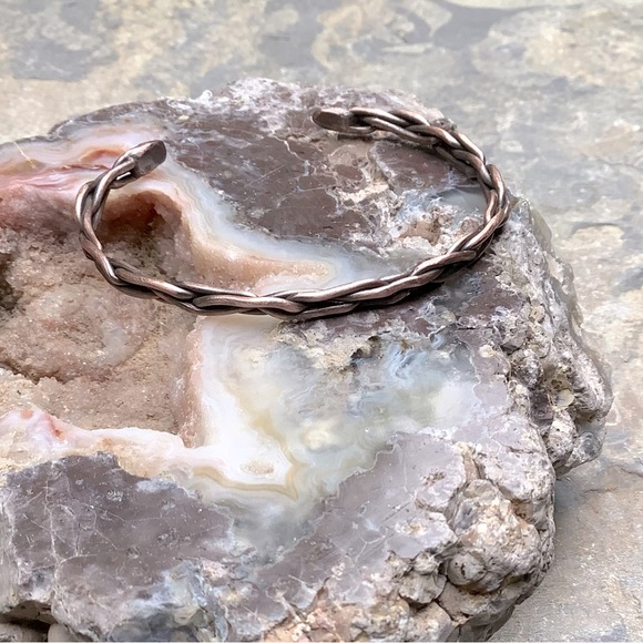 Copper Braided Wire Bracelet/Bangle Handmade in USA size 6 1/2 - Picture 4 of 7